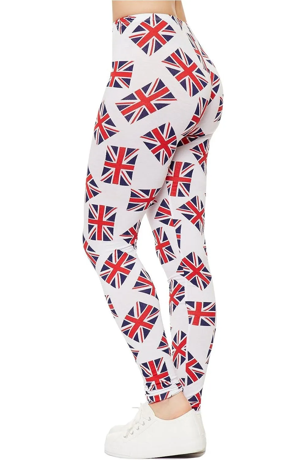 Plus Size Full Length UK Flag Print Leggings