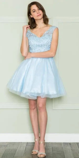 Poly USA 8902 Mesh Layered Skirt Dress Embroidery Top