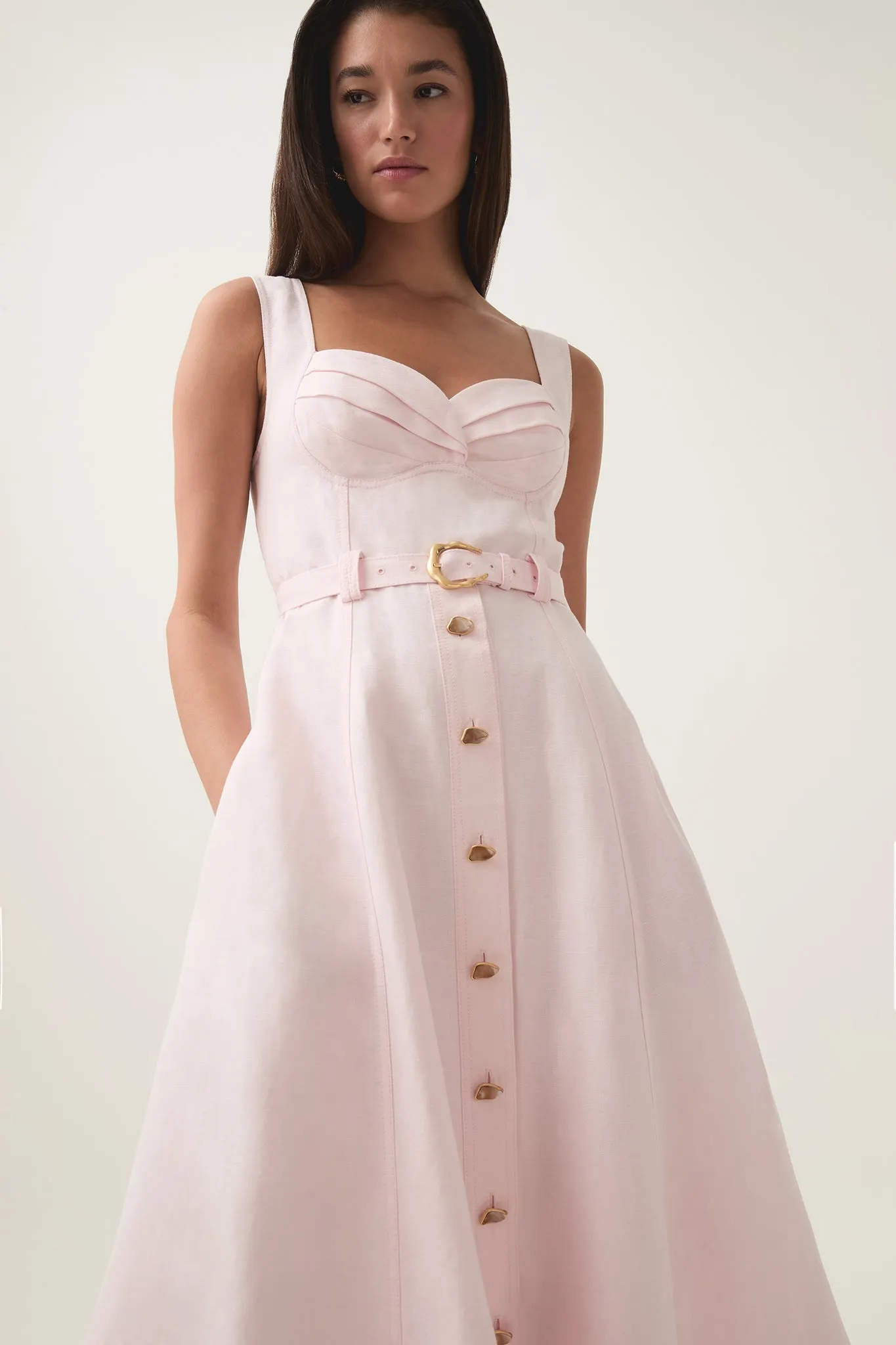 Primary Belted Midi Dress