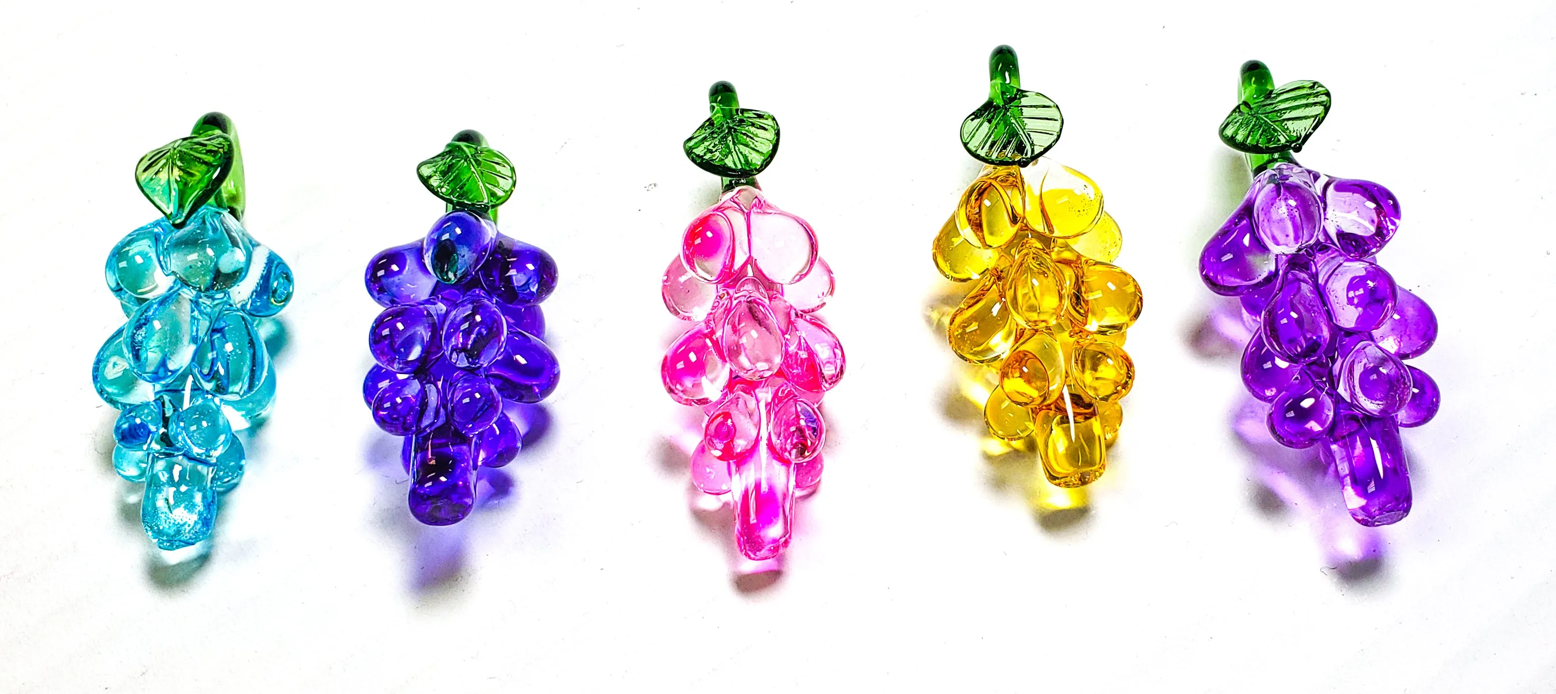 Purple Murano Style Glass Grapes for Chandeliers 65mm Fruit Ornaments