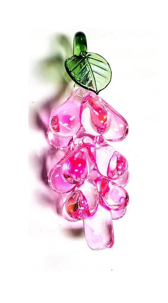 Purple Murano Style Glass Grapes for Chandeliers 65mm Fruit Ornaments