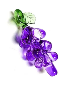 Purple Murano Style Glass Grapes for Chandeliers 65mm Fruit Ornaments