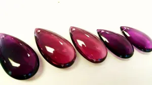 Purple Smooth Teardrop, 38mm Chandelier Crystals, Pack of 5