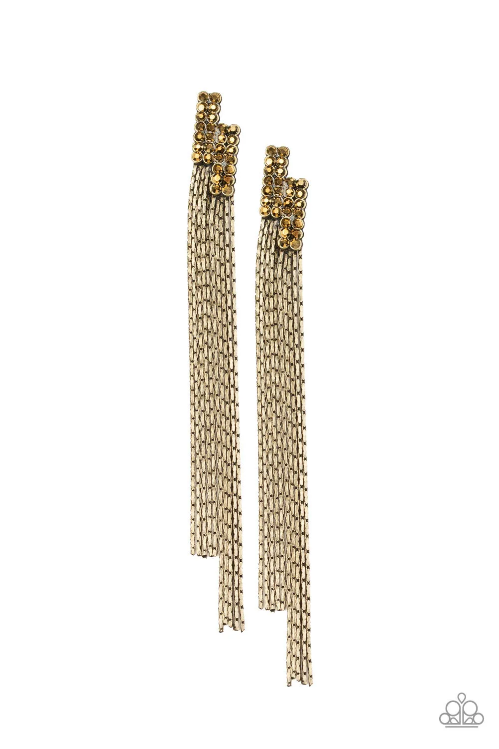 Radio Waves Brass Post Earring