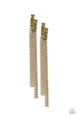 Radio Waves Brass Post Earring