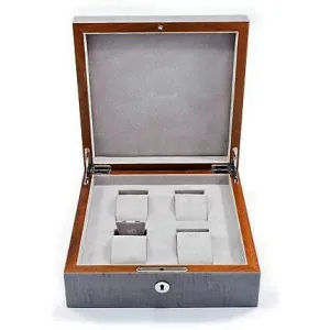 Rapport - Heritage 4 Watch Box in Grey Lacquer | L415