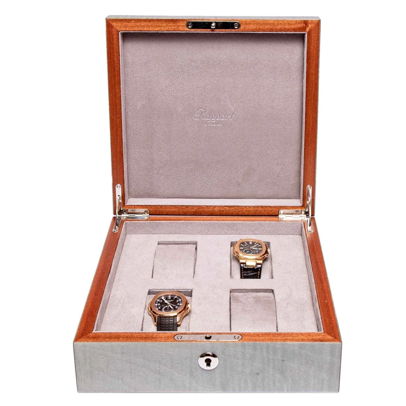 Rapport - Heritage 4 Watch Box in Grey Lacquer | L415