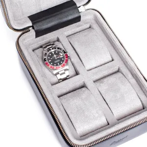 Rapport - Hyde Park Quad Watch Case in Black Leather | D271