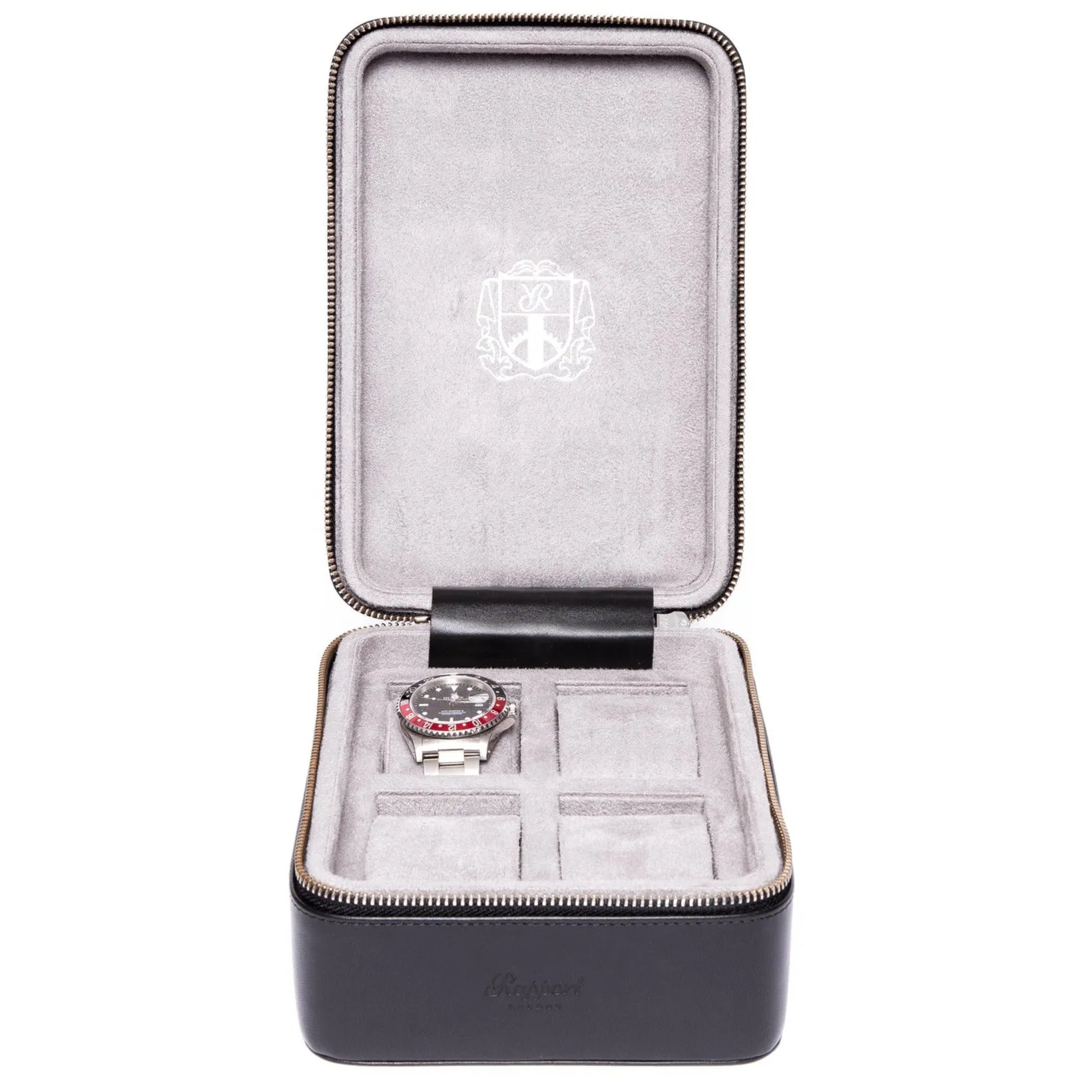 Rapport - Hyde Park Quad Watch Case in Black Leather | D271