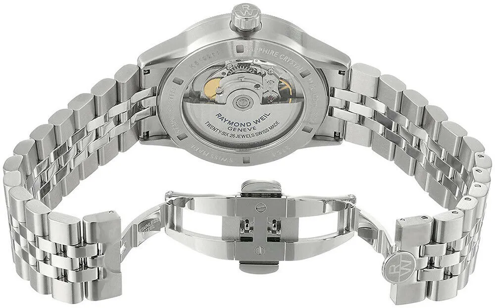 Raymond Weil Freelancer Stainless Steel Analog Automatic Mens Sports Watch Black Dial Calendar 2754-ST-05200