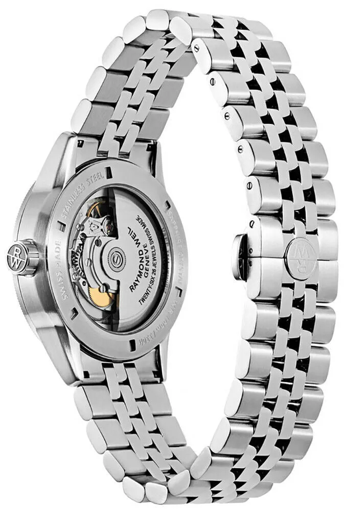 Raymond Weil Freelancer Stainless Steel Analog Automatic Mens Sports Watch Black Dial Calendar 2754-ST-05200