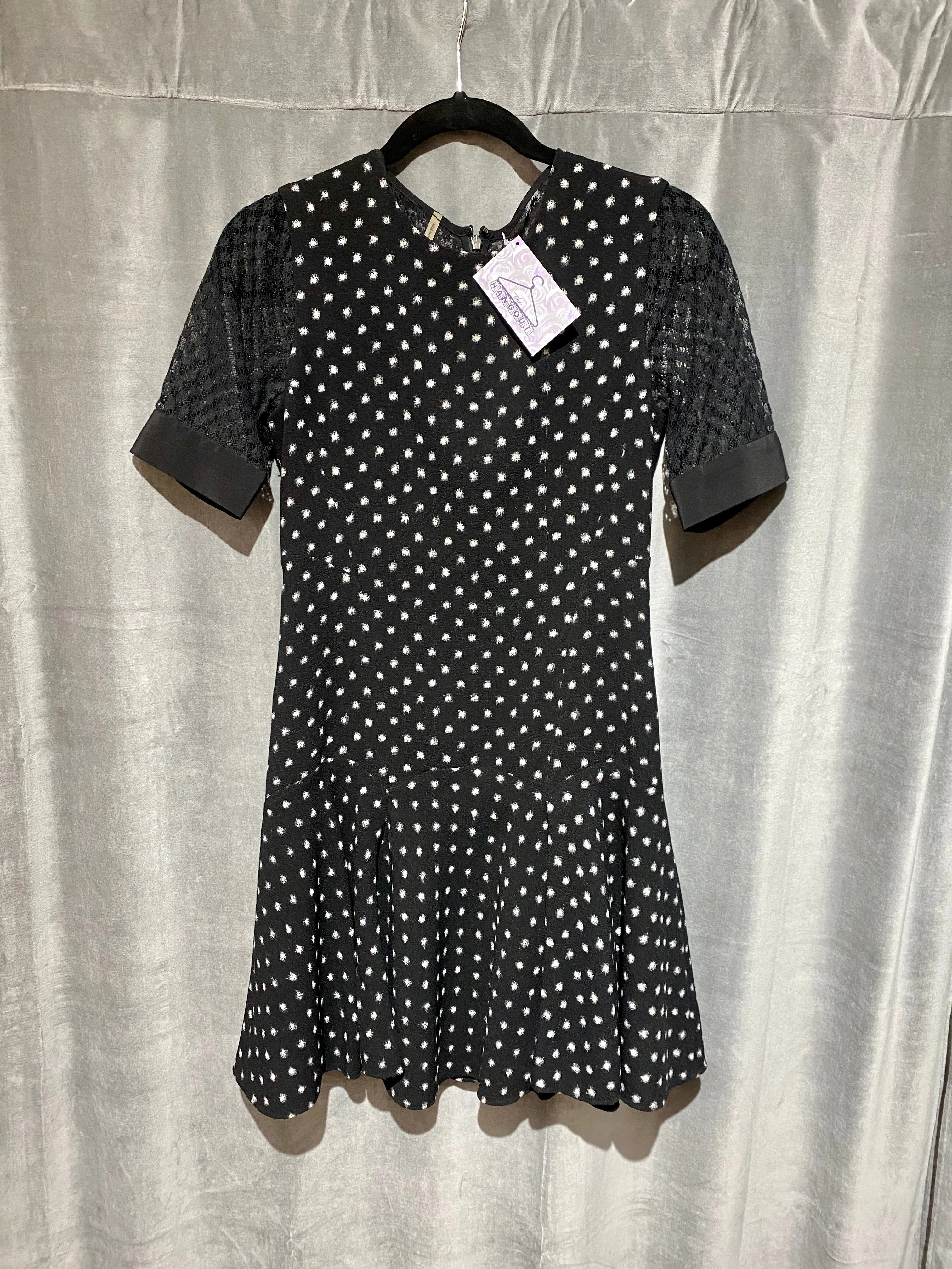 Rebecca Taylor Short Sleeve Dropped Waist Flare Dress