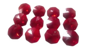 Red 14mm Octagon Beads Chandelier Crystals 2 Holes