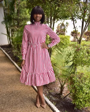 Red and white stripe Dress