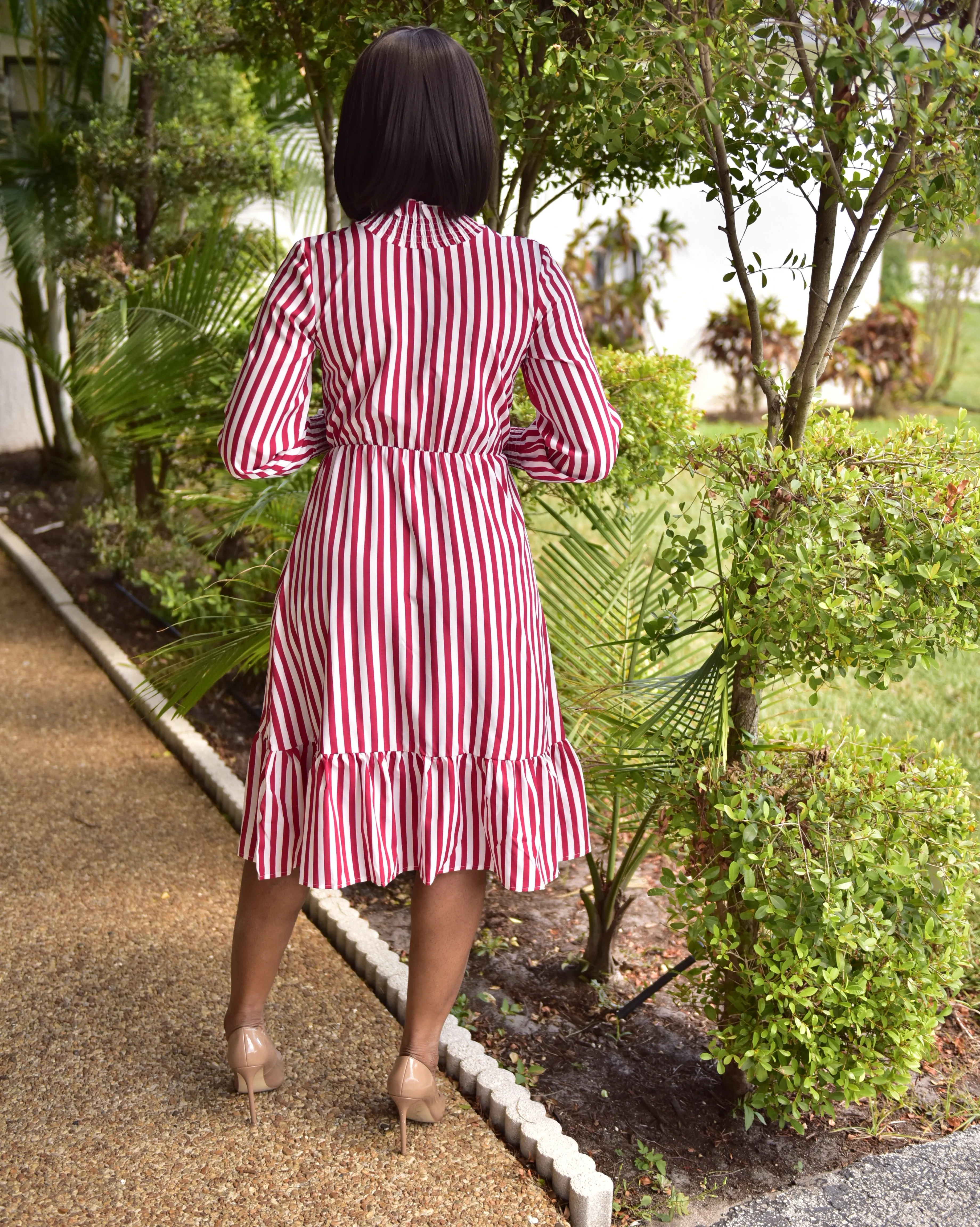 Red and white stripe Dress