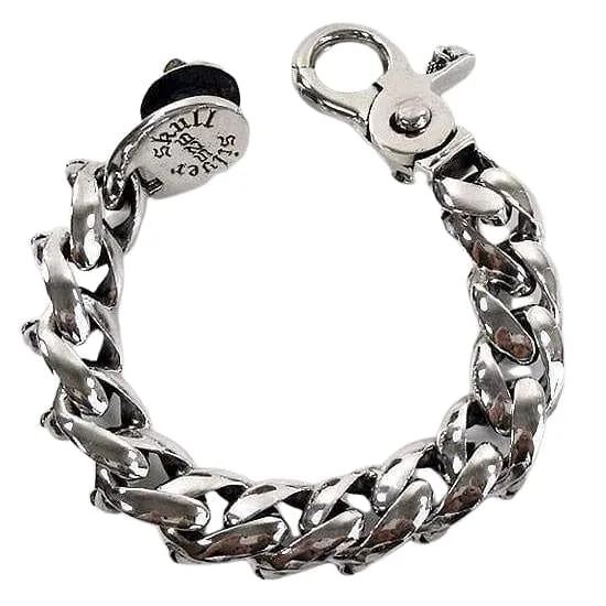 Red Garnet Eyes 925 Sterling Silver Skull Bracelet