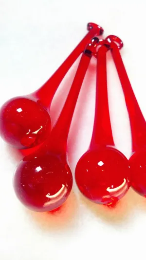 Red Raindrop Chandelier Crystals, Pack of 5