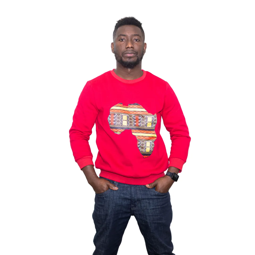 Red Unisex Africa Map Patch