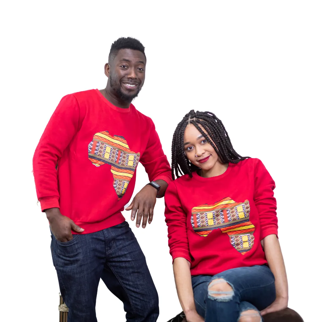Red Unisex Africa Map Patch