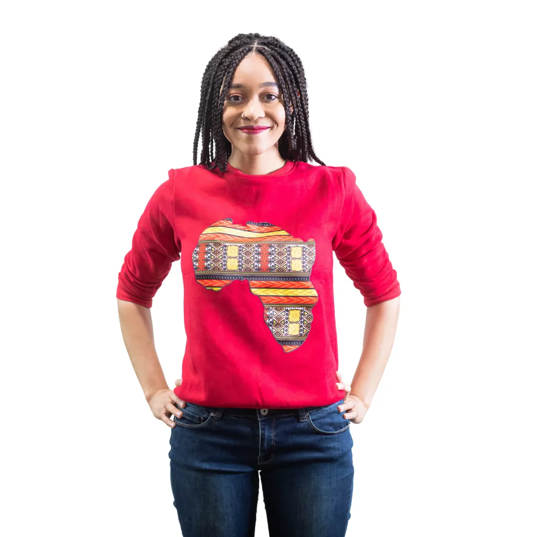 Red Unisex Africa Map Patch