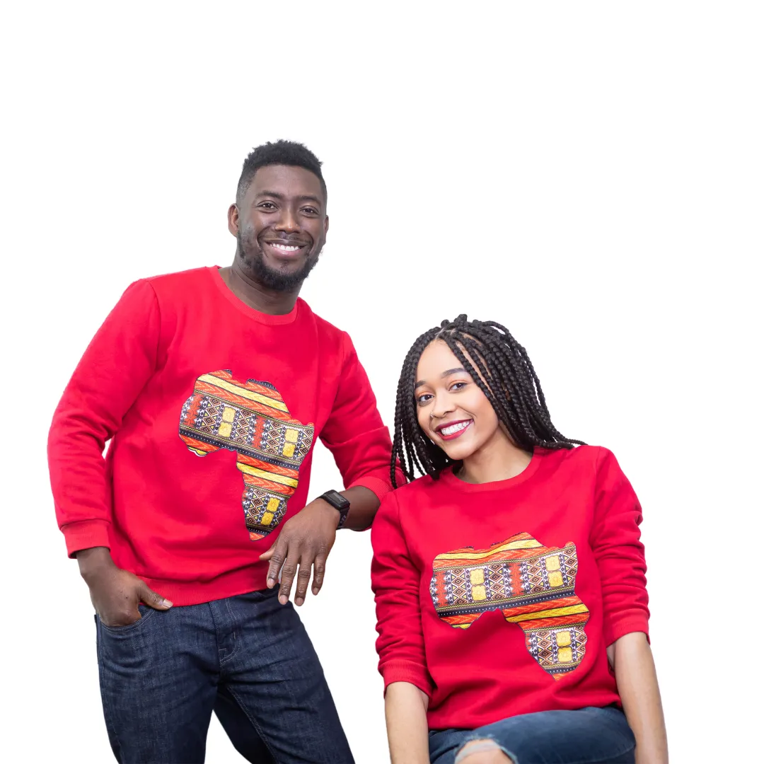 Red Unisex Africa Map Patch