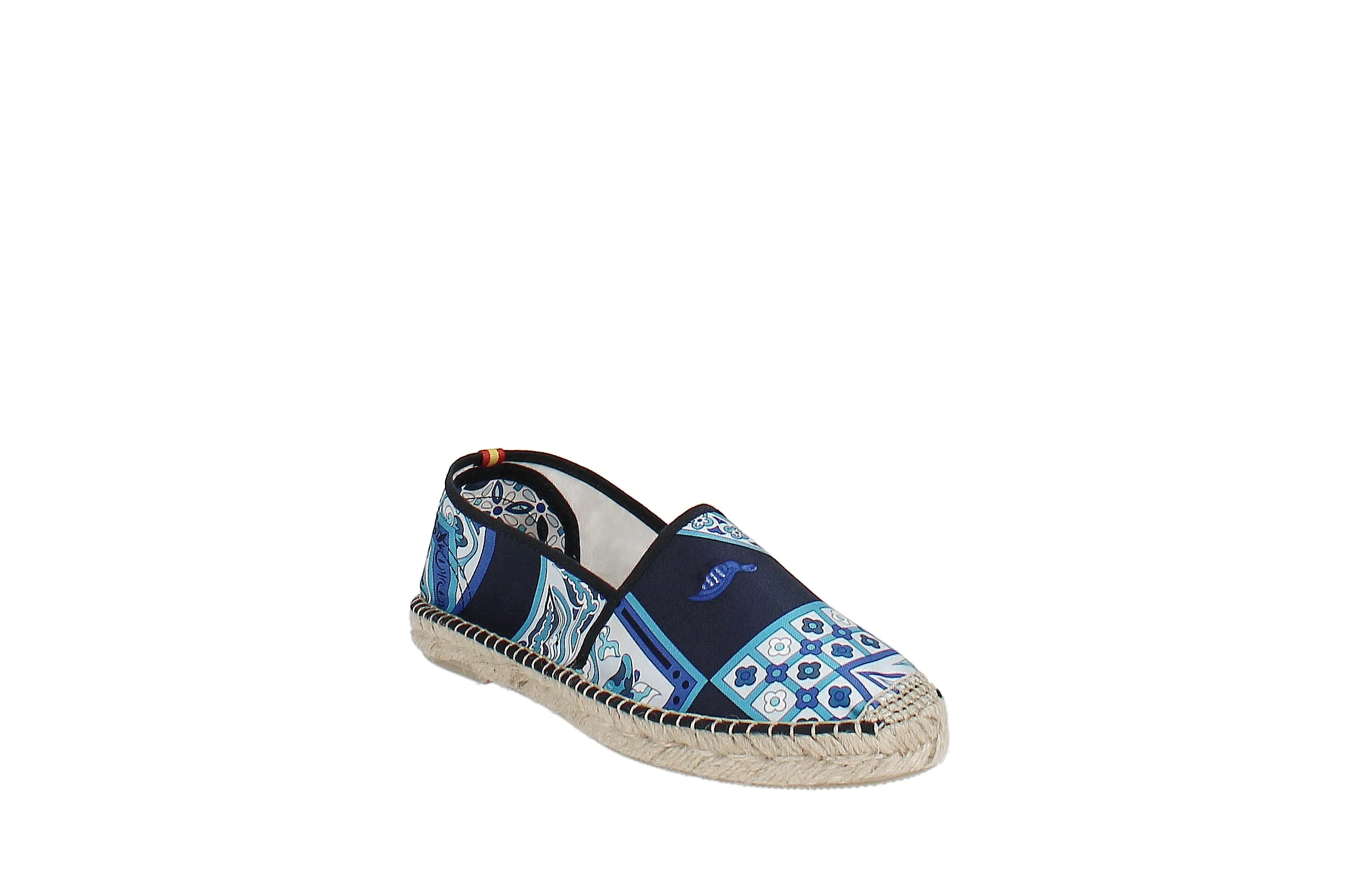 Respoke Women's Luna Toyo Printed Espadrille Flats BLUE/ BLACK 38/ 7.5