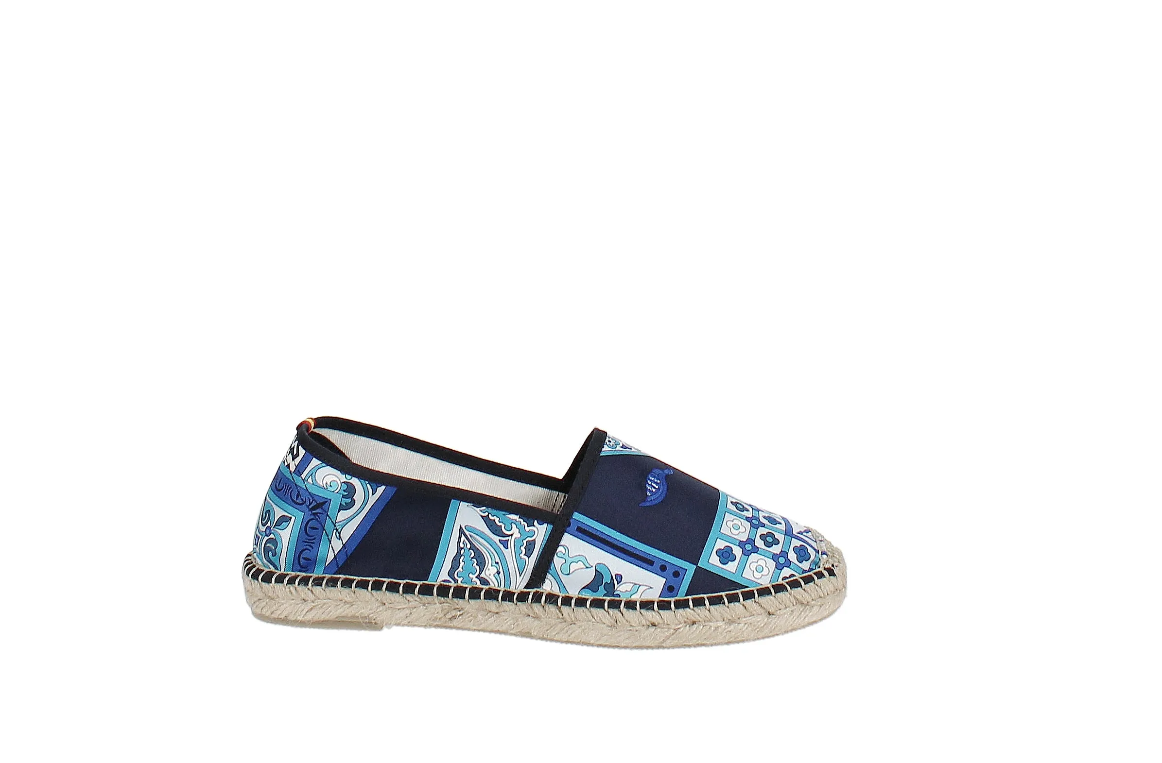 Respoke Women's Luna Toyo Printed Espadrille Flats BLUE/ BLACK 38/ 7.5