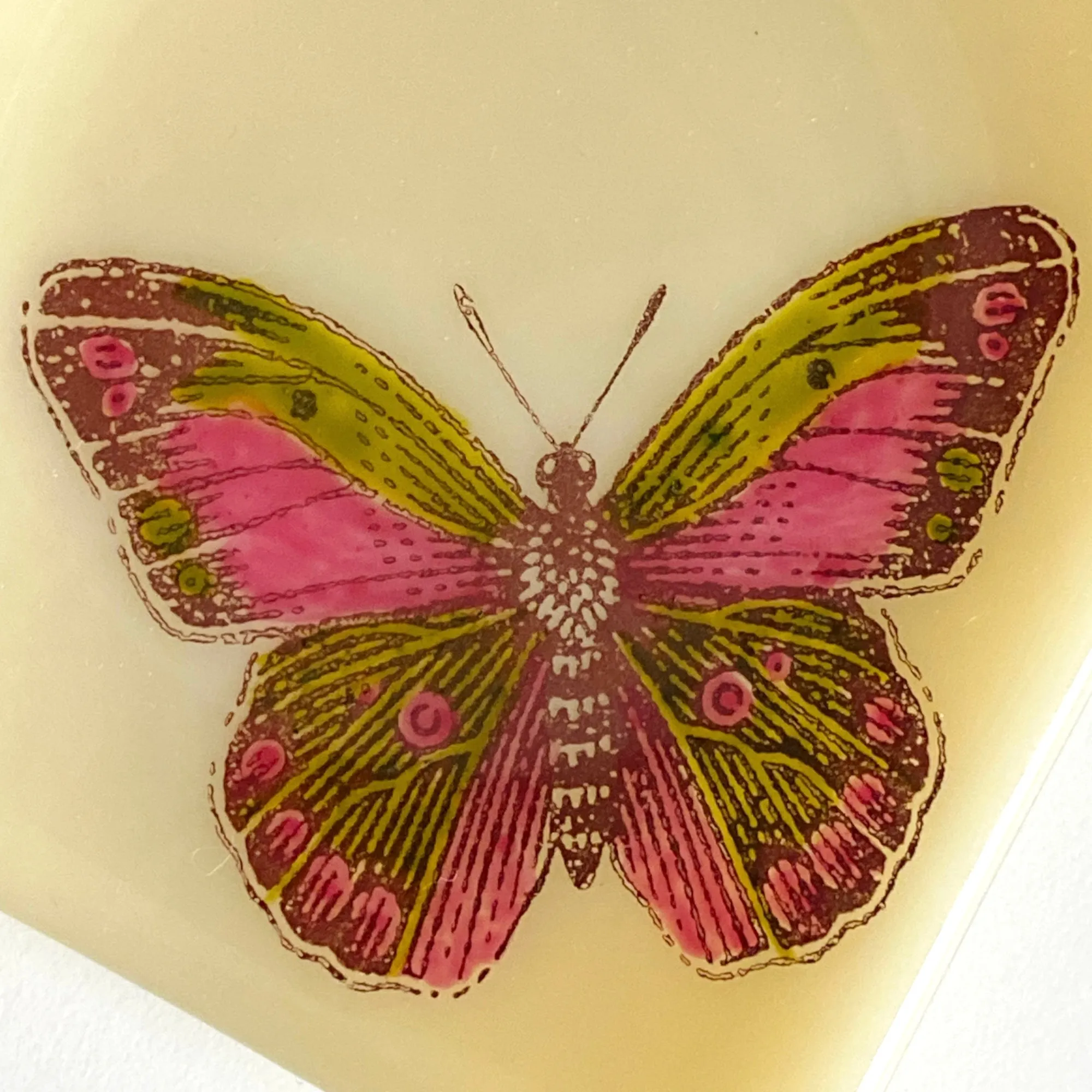 Retro Boho Butterfly Trinket Dish Glass