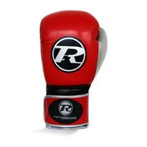 RINGSIDE PRO FITNESS SYNTHETIC LEATHER STRAP-RED/SILVER