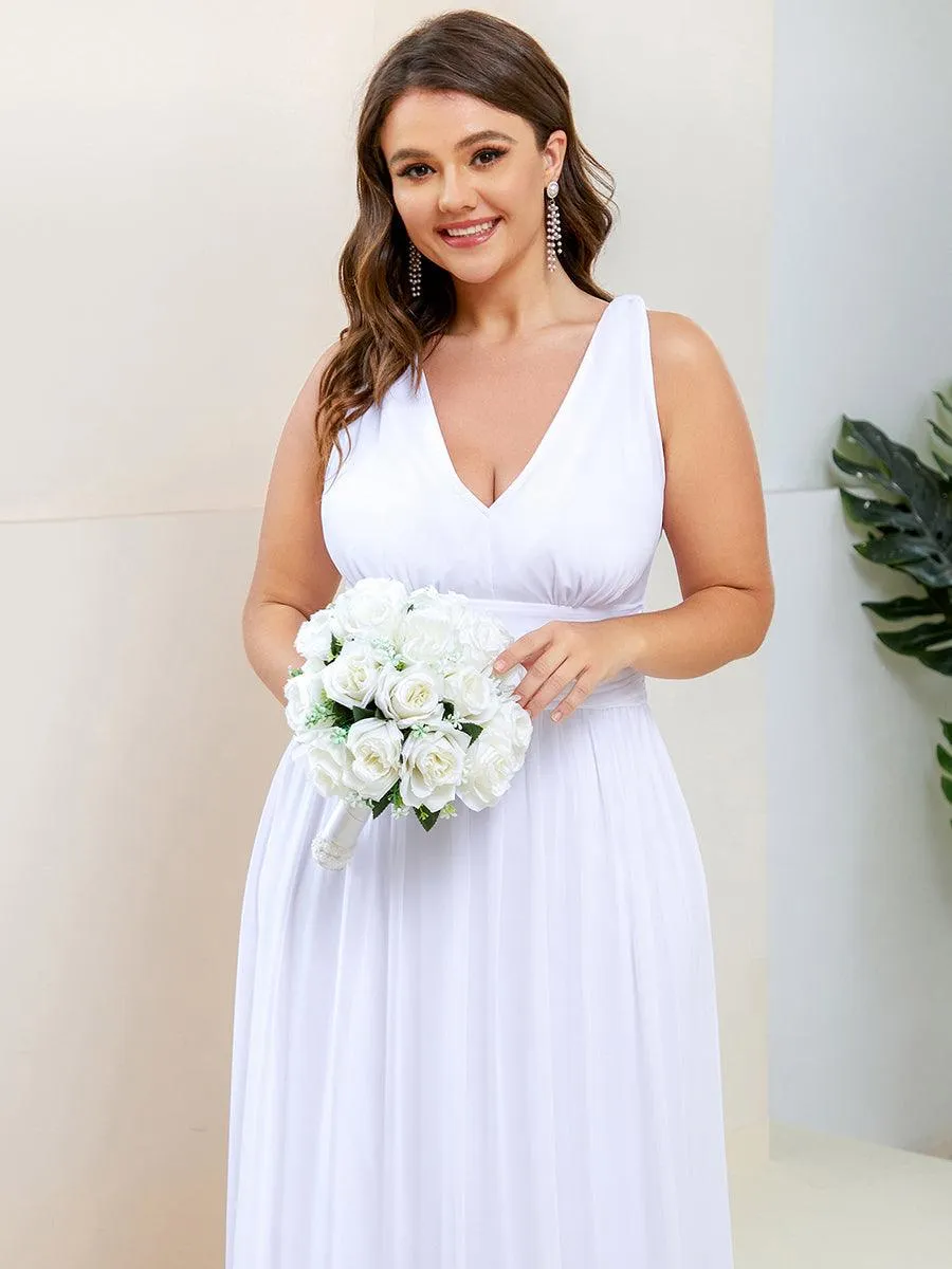 Robe de demoiselle d'honneur en mousseline sans manches