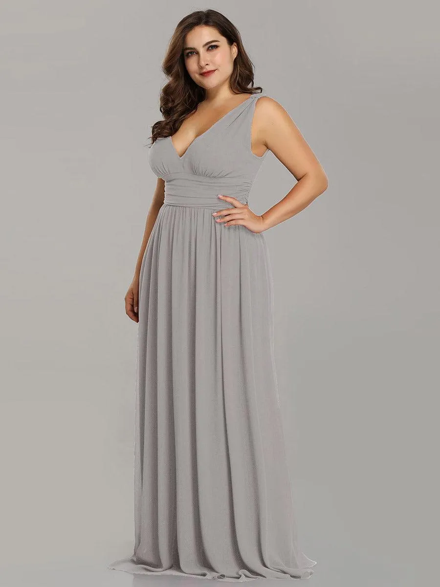 Robe de demoiselle d'honneur en mousseline sans manches