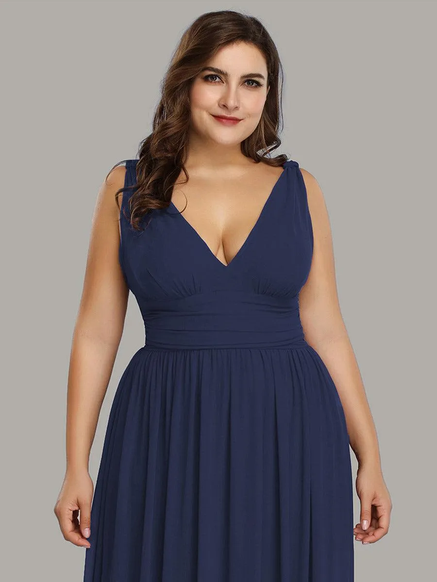 Robe de demoiselle d'honneur en mousseline sans manches