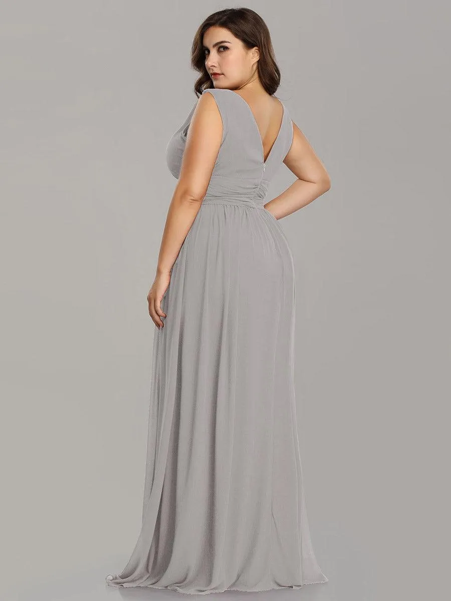 Robe de demoiselle d'honneur en mousseline sans manches