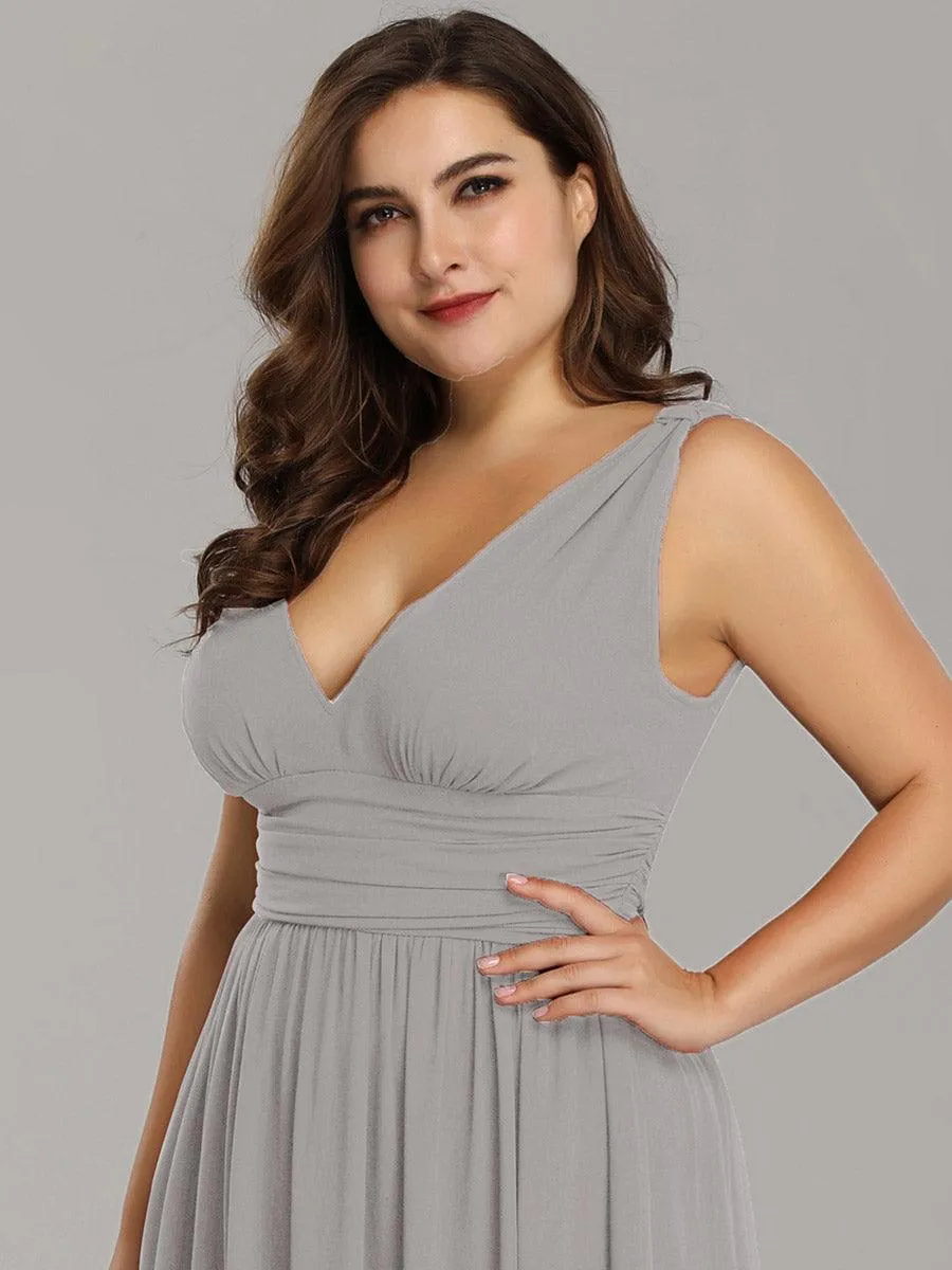 Robe de demoiselle d'honneur en mousseline sans manches