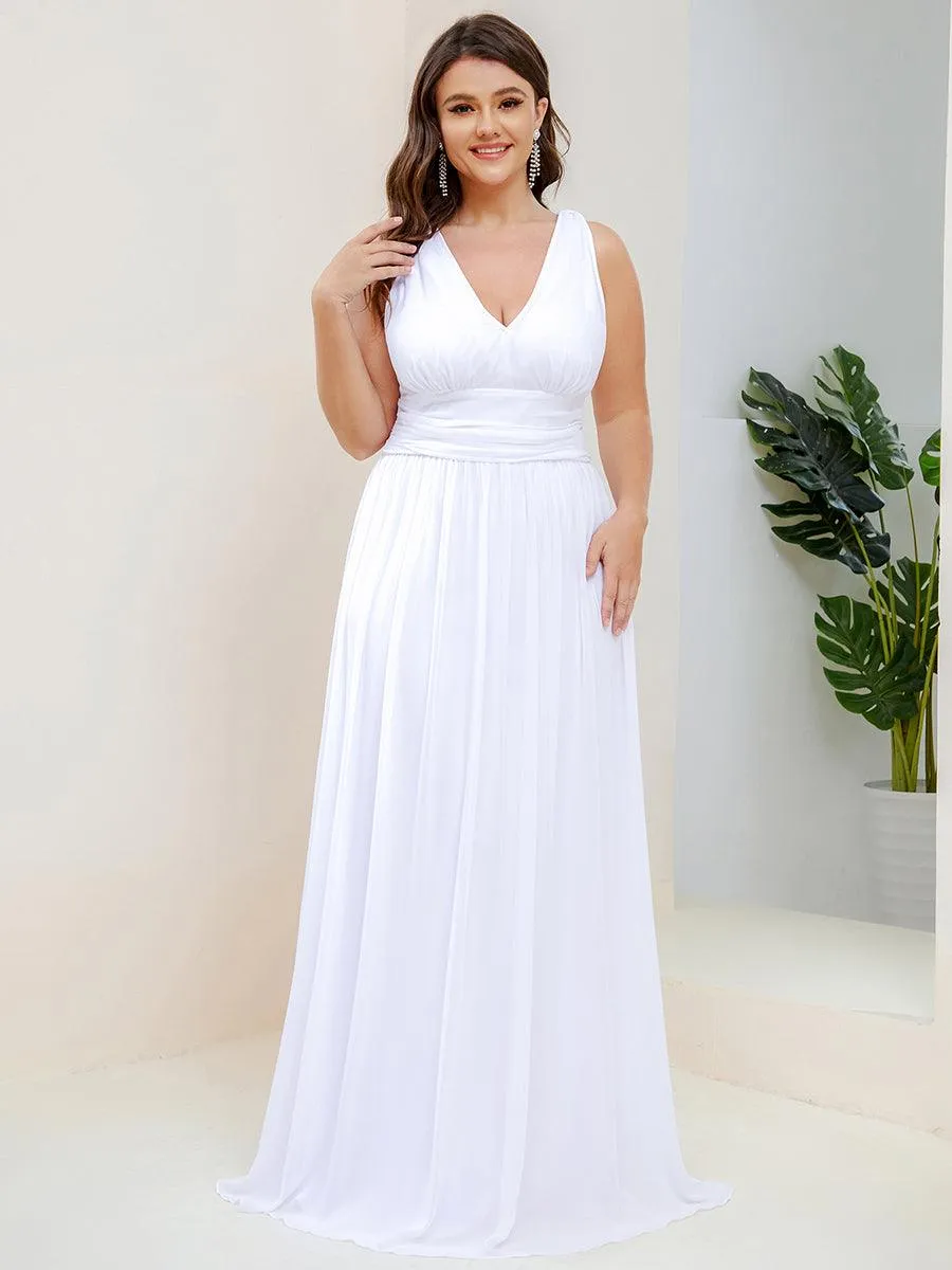 Robe de demoiselle d'honneur en mousseline sans manches