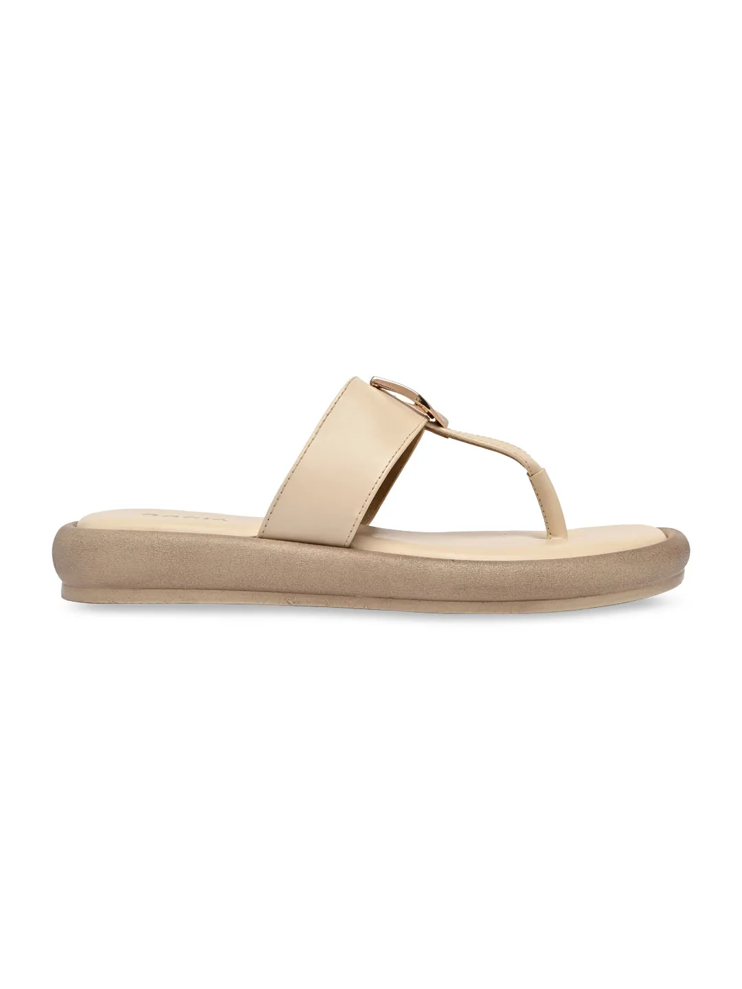 Rocia By Regal Beige Women Casual Buckled Flats
