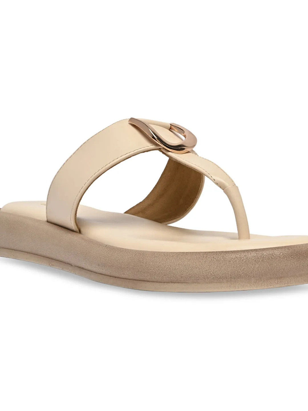 Rocia By Regal Beige Women Casual Buckled Flats
