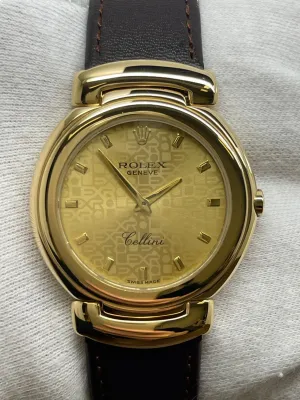 Rolex Cellini 33mm 18K Yellow Gold 6622 Champagne Dial Quartz Men's Watch