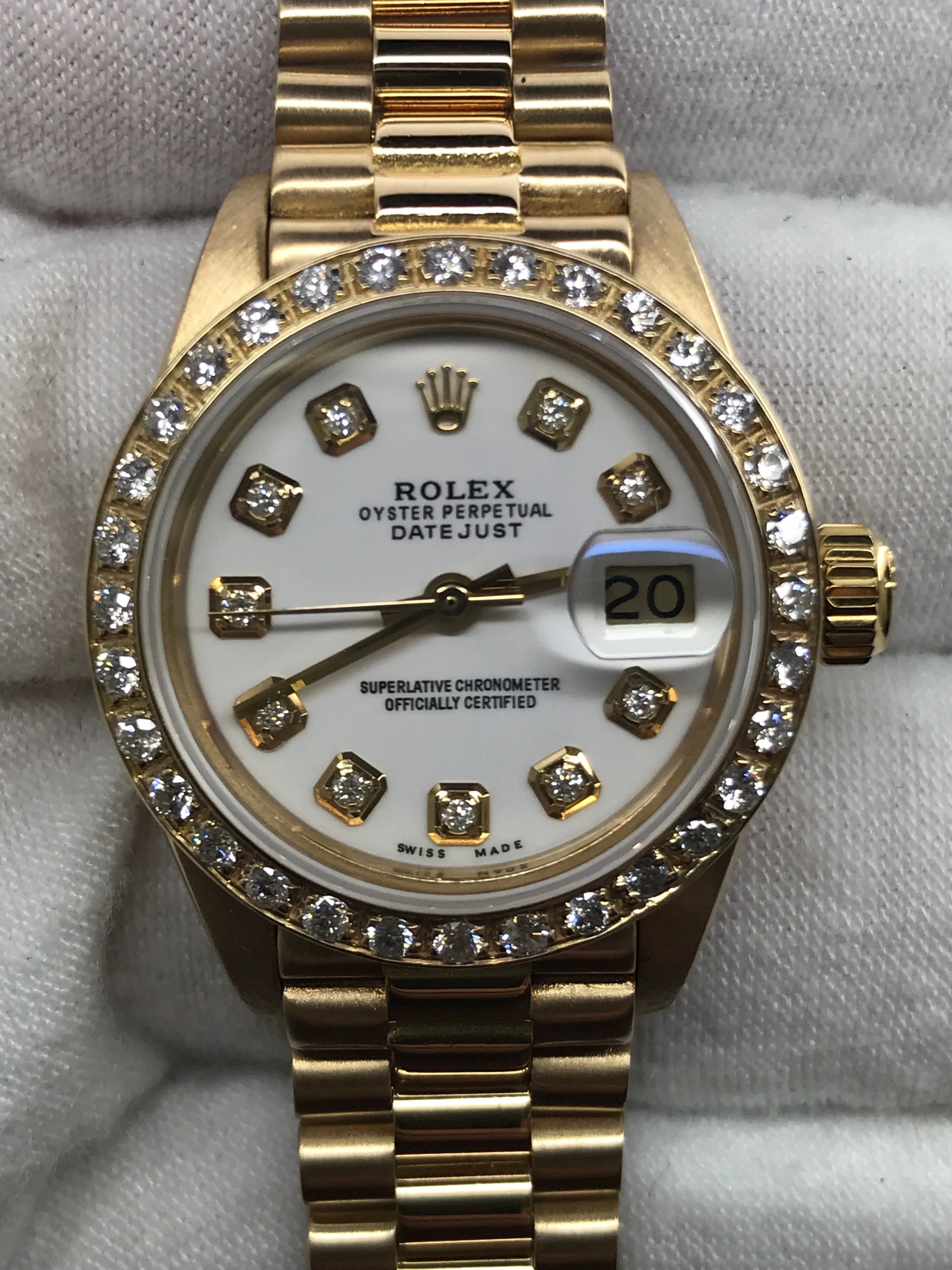 Rolex Datejust 26mm 6917 Custom Diamond White Dial Automatic Women's Watch