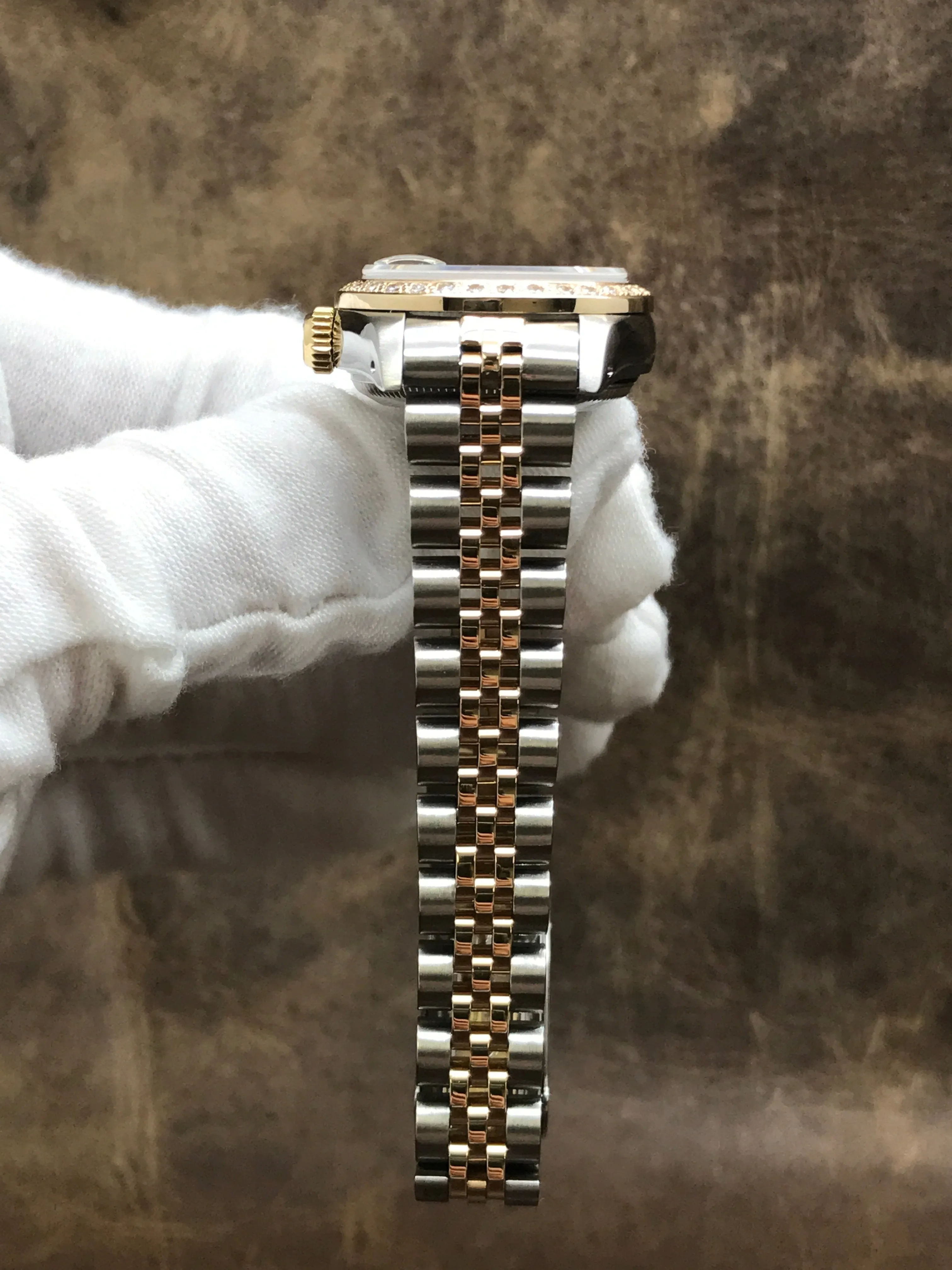 Rolex Datejust 26mm 69173 Custom Diamond Black Dial Automatic Women's Watch