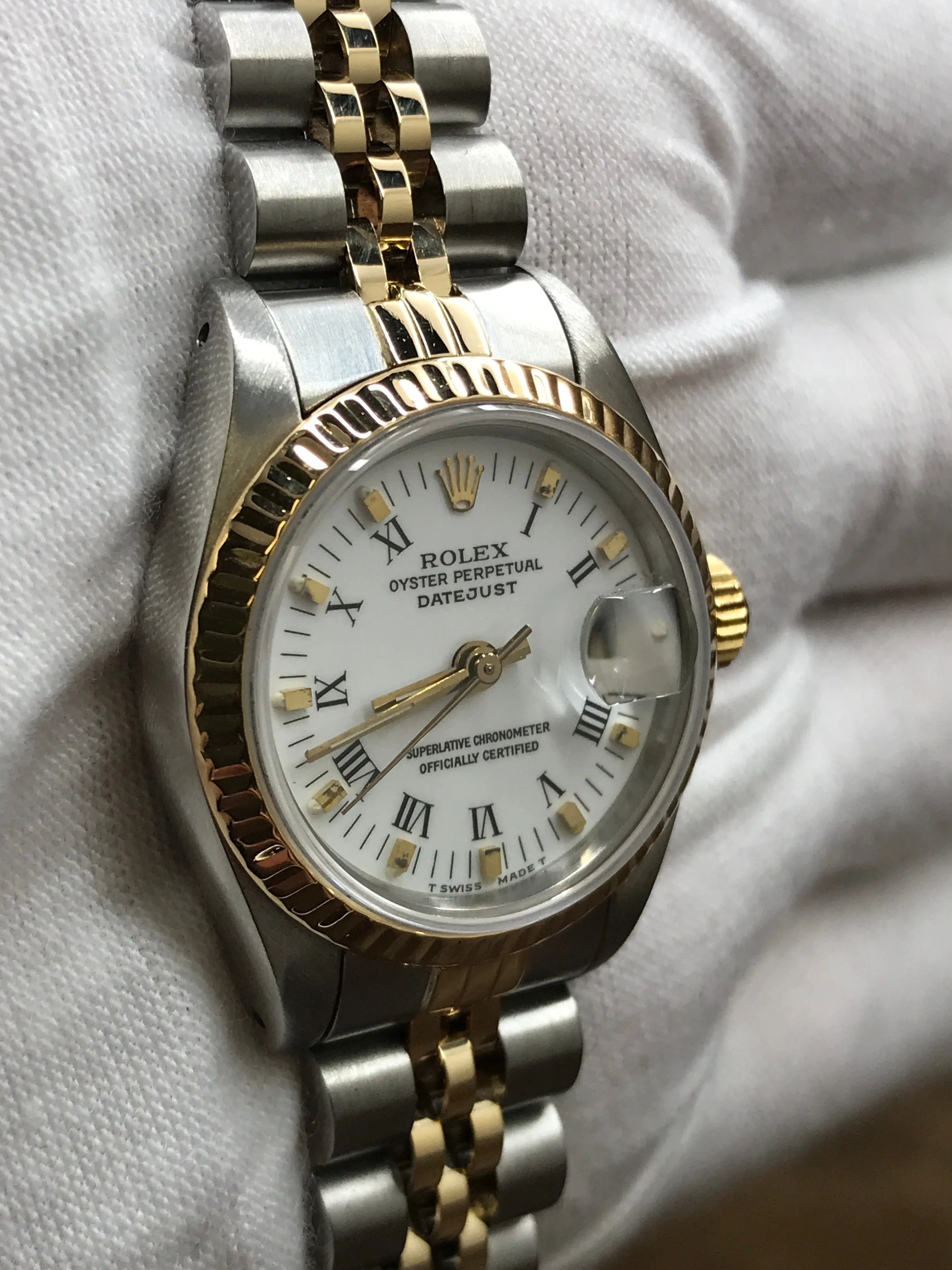 Rolex Datejust 26mm 69173 White Roman Dial Automatic Women's Watch