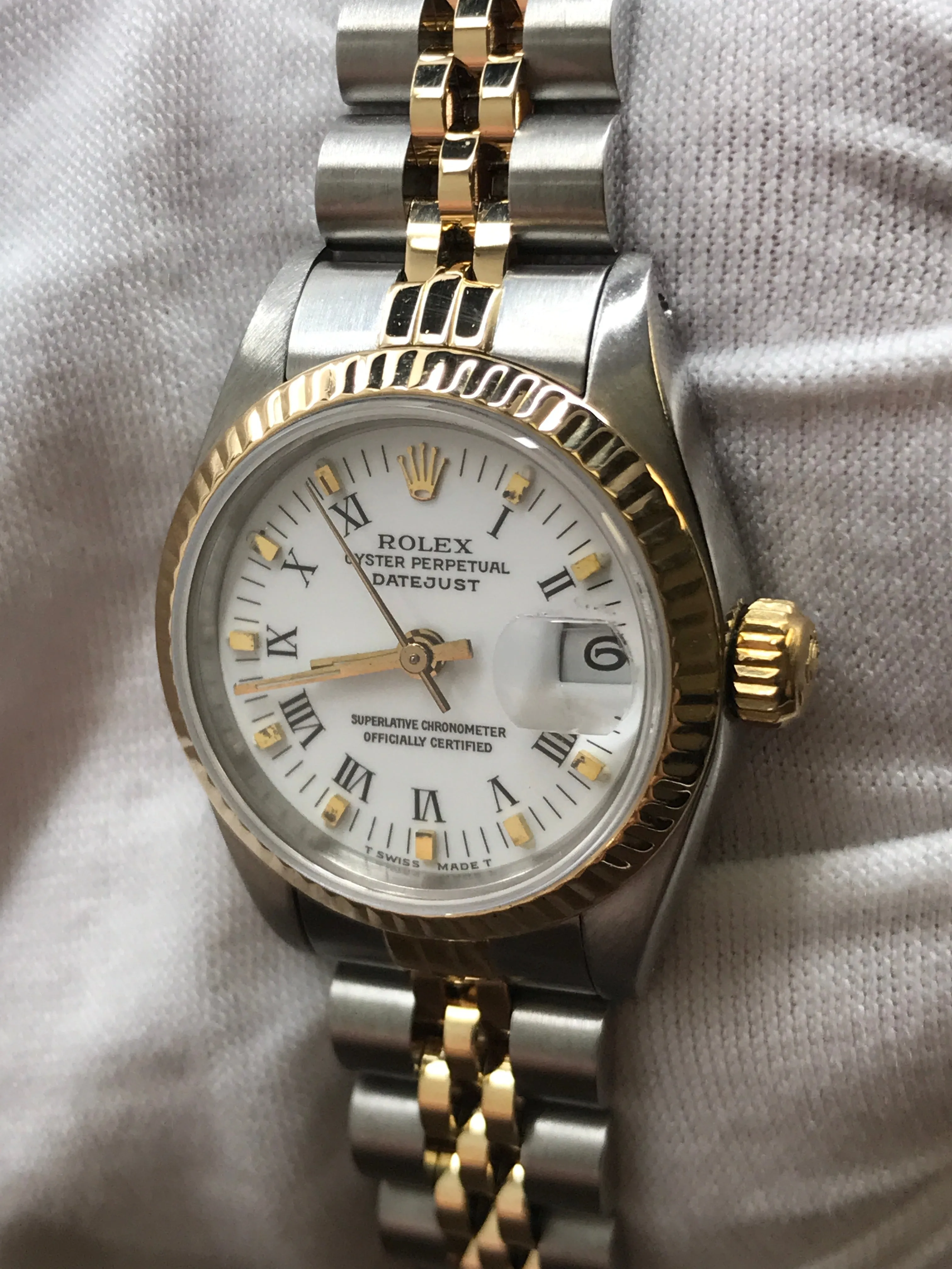 Rolex Datejust 26mm 69173 White Roman Dial Automatic Women's Watch