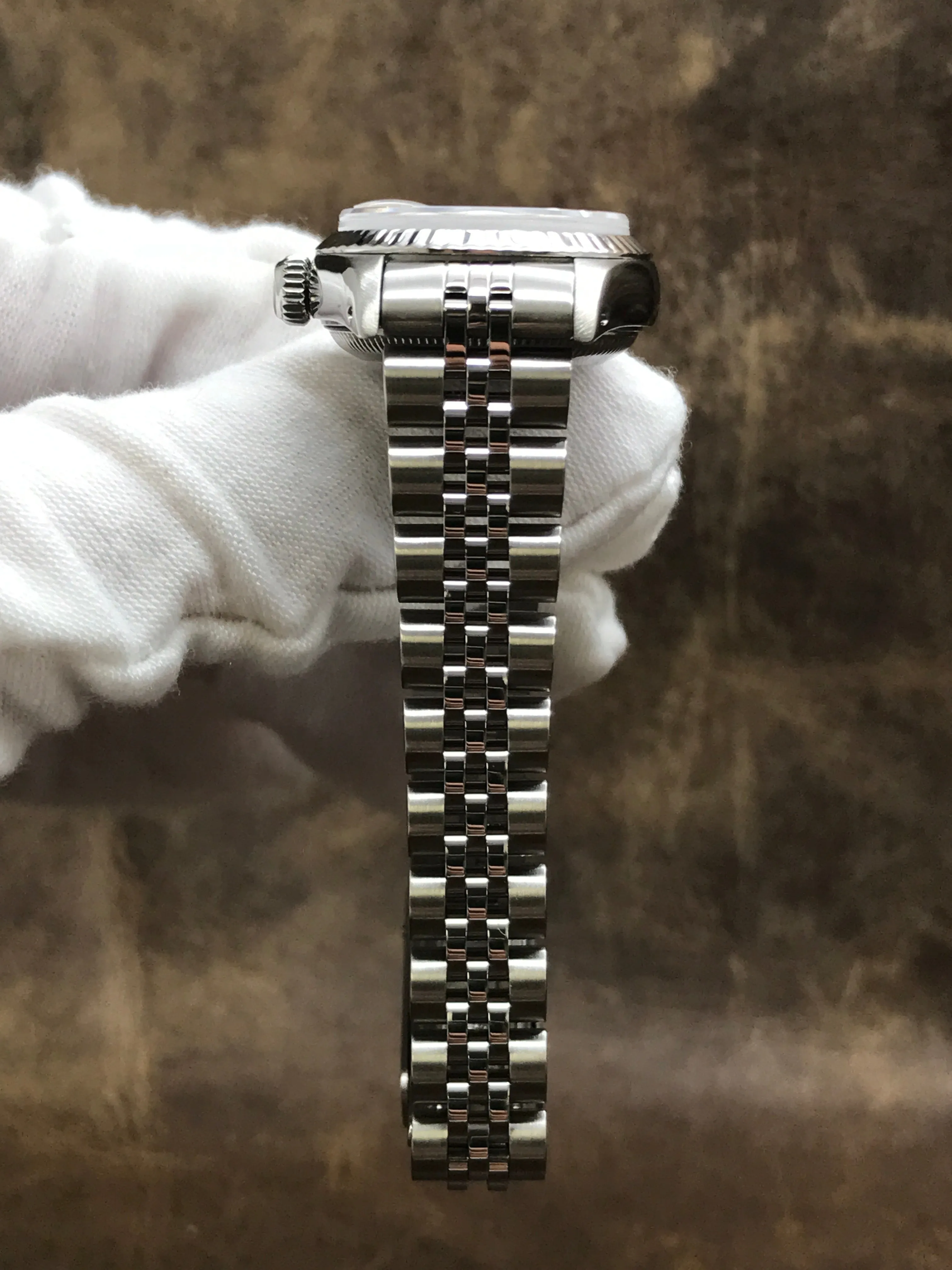 Rolex Datejust 26mm Custom Bracelet 6917 SS Silver Dial Automatic Women's Watch