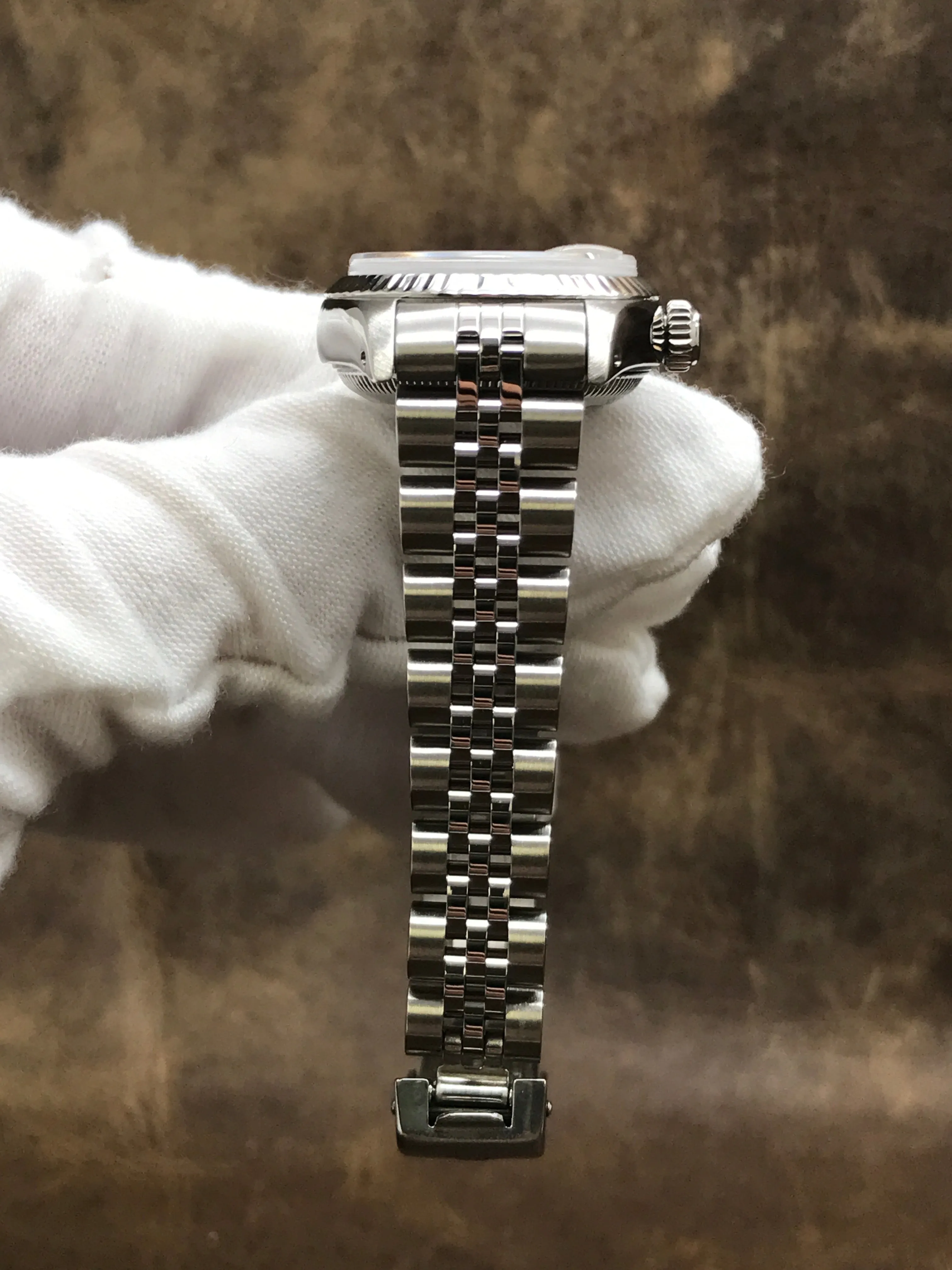 Rolex Datejust 26mm Custom Bracelet 6917 SS Silver Dial Automatic Women's Watch