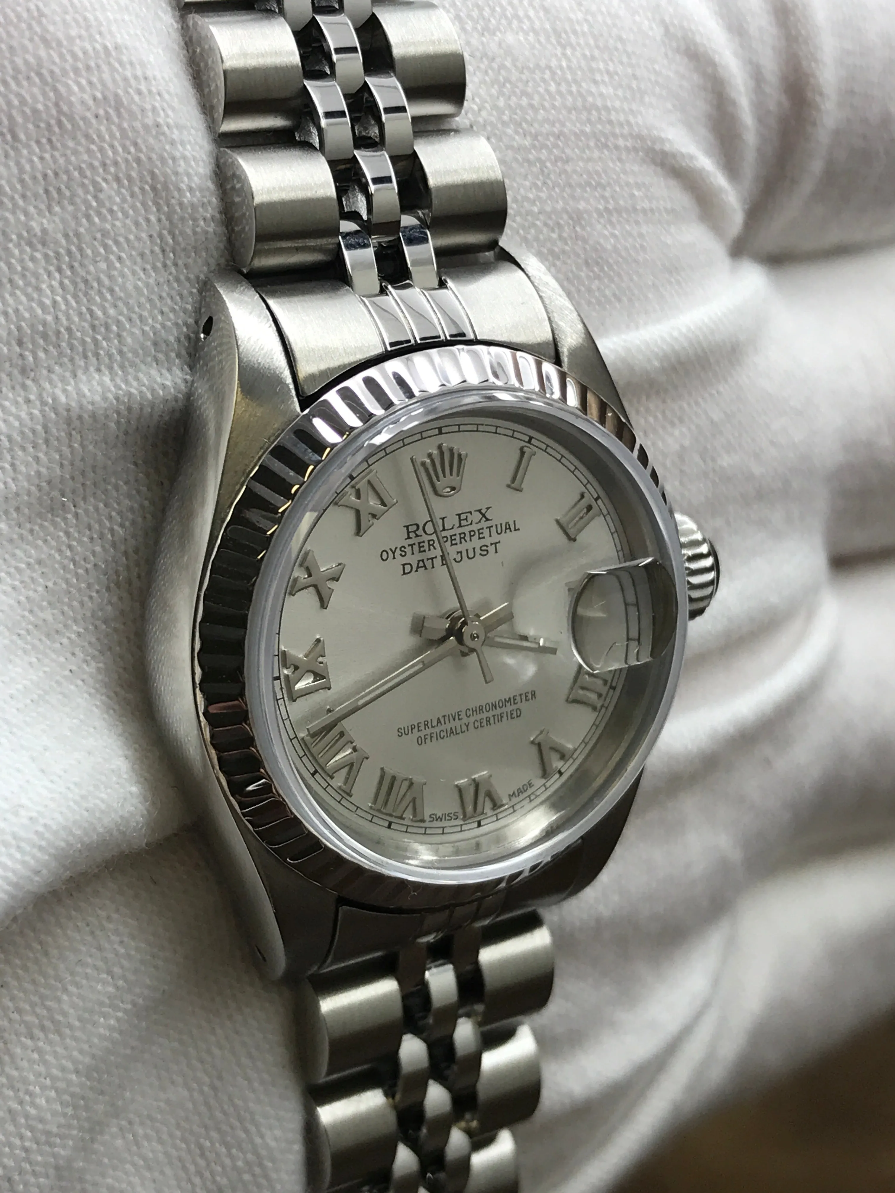 Rolex Datejust 26mm Custom Bracelet 6917 SS Silver Dial Automatic Women's Watch