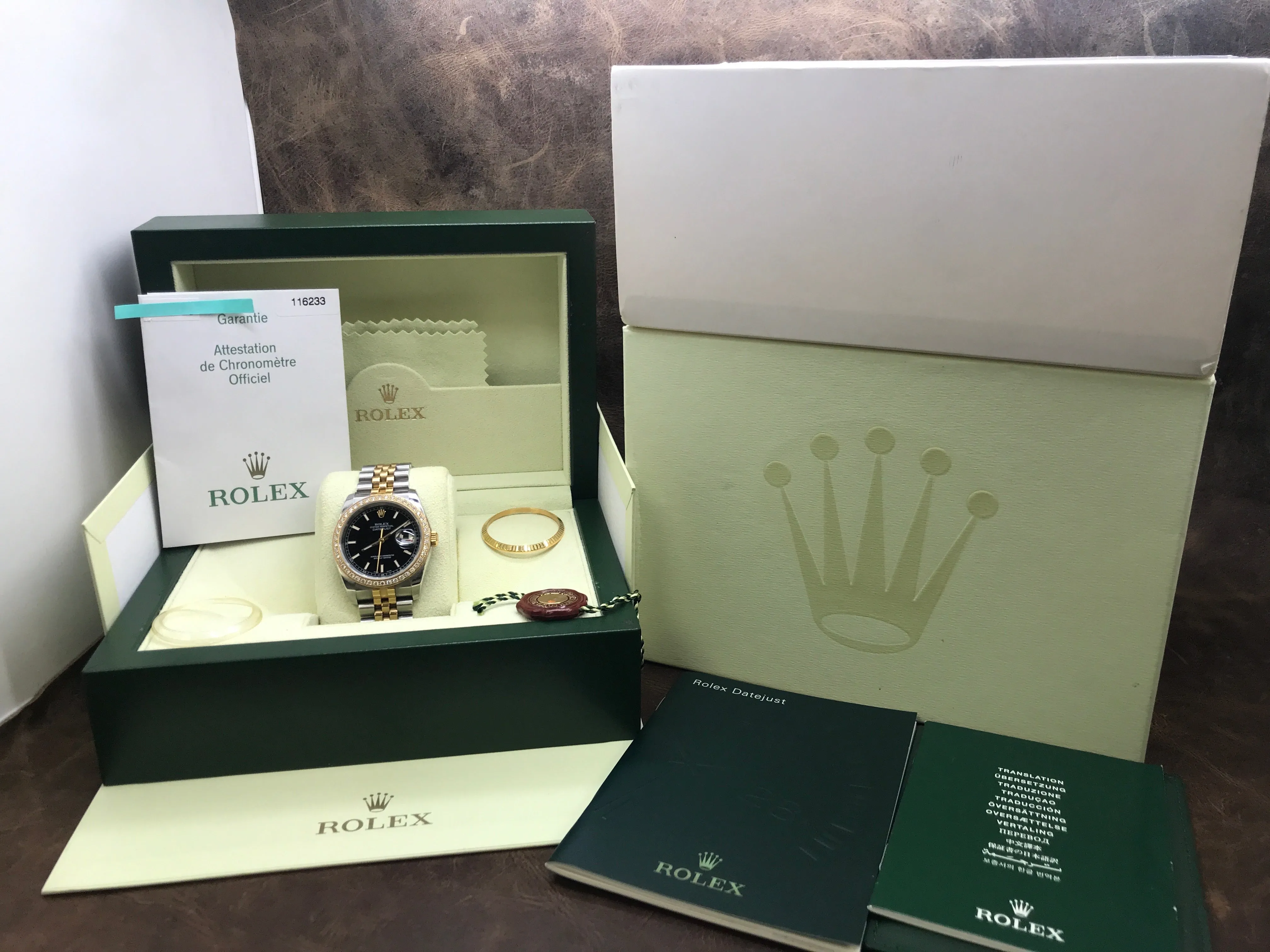 Rolex Datejust 36mm 116233 Black Dial Automatic Watch