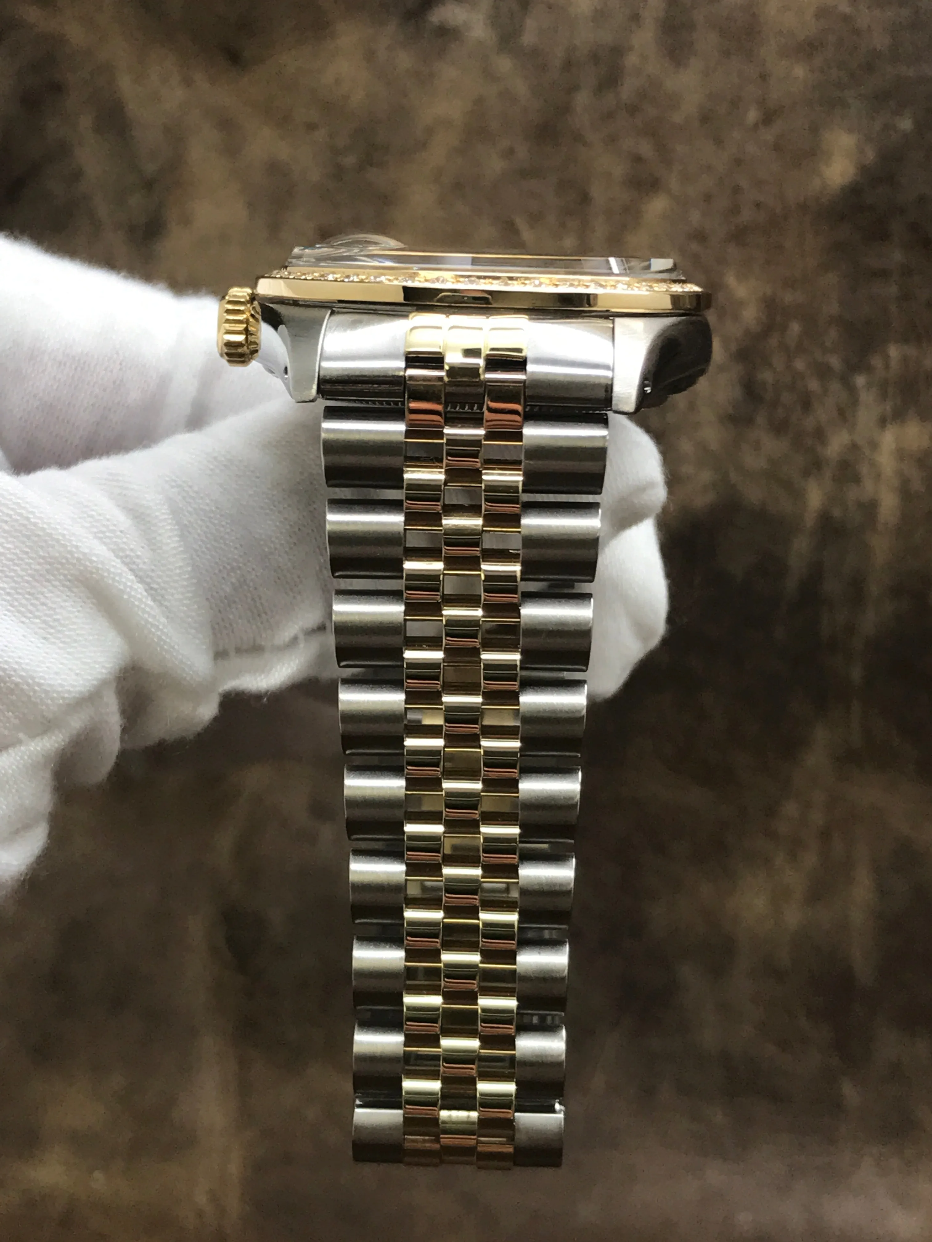 Rolex Datejust 36mm 16013 Blue Custom Diamond Dial Automatic Watch