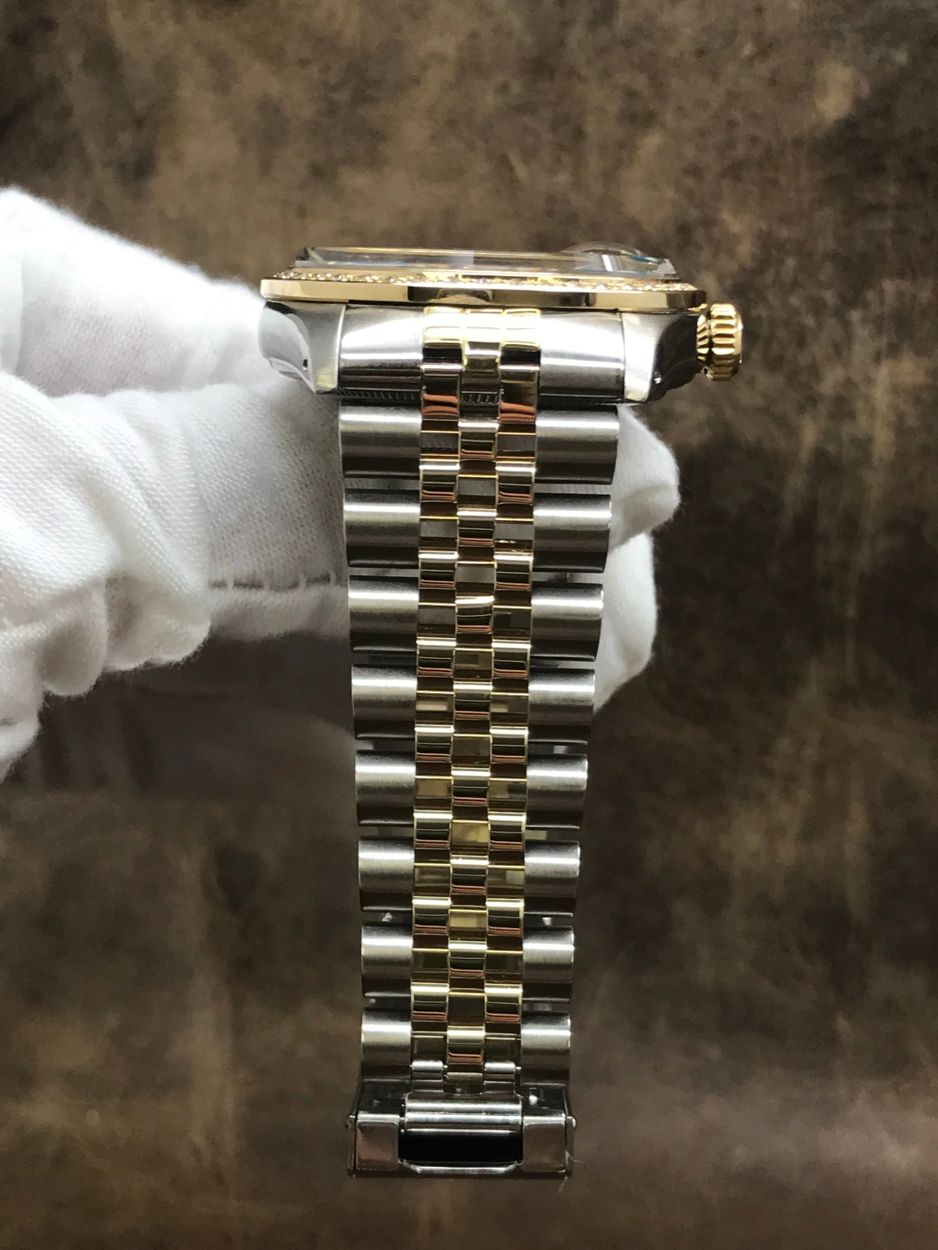 Rolex Datejust 36mm 16013 Blue Custom Diamond Dial Automatic Watch