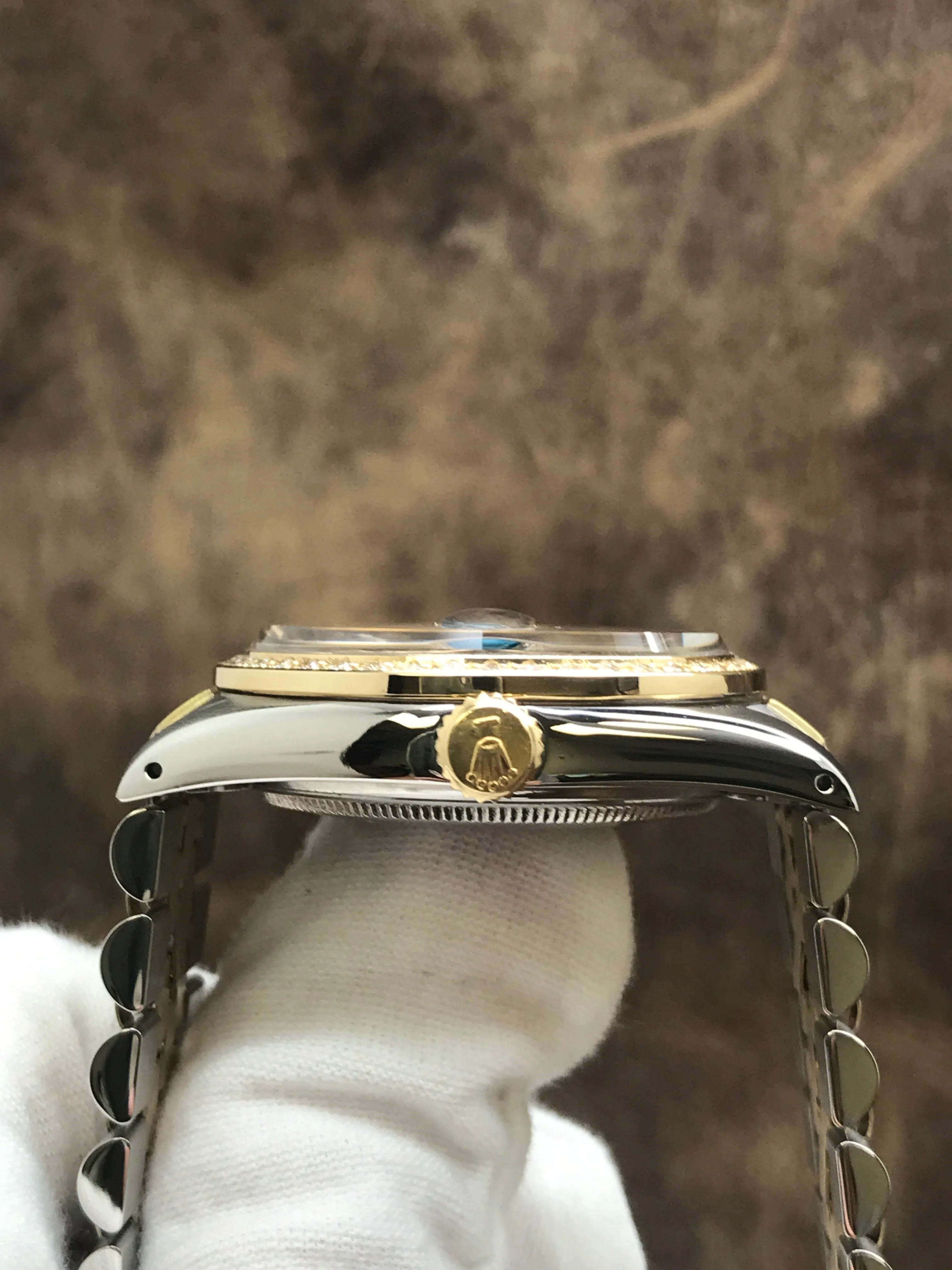 Rolex Datejust 36mm 16013 Blue Custom Diamond Dial Automatic Watch