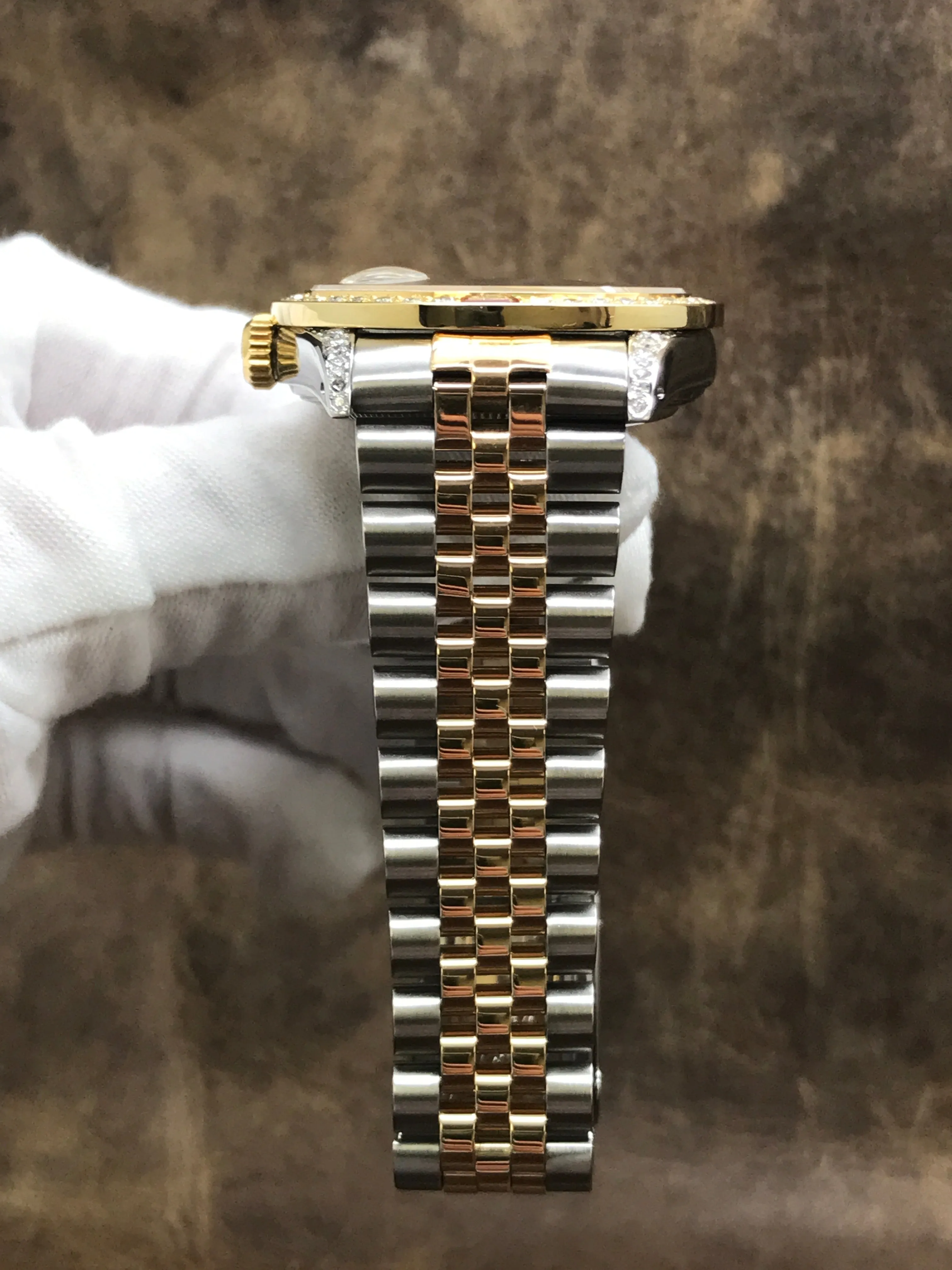 Rolex Datejust 36mm 16013 Custom Diamond Black Dial Automatic Watch